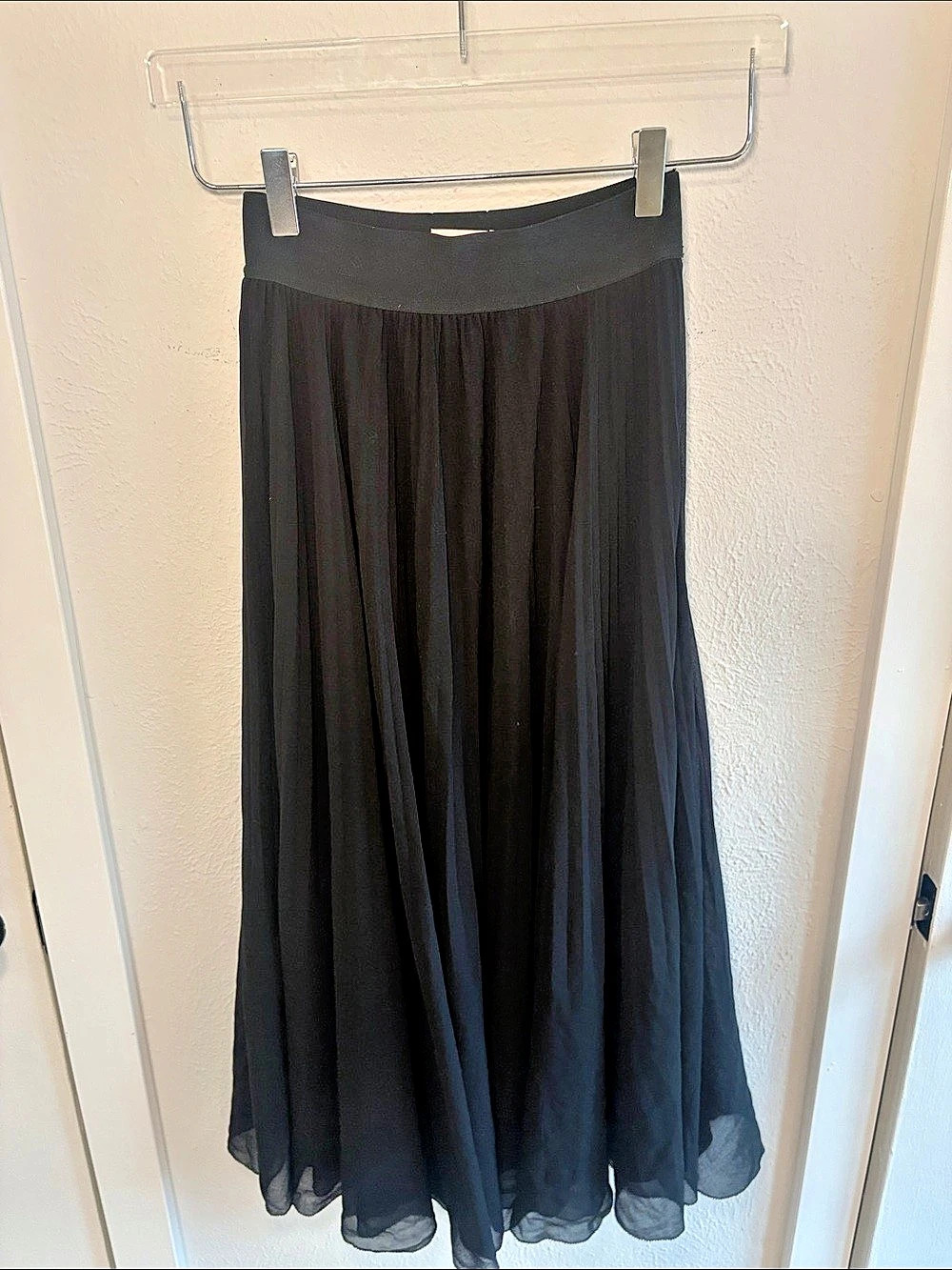 wilfred Twirl Skirt Black Pleated Maxi Skirt Size XS